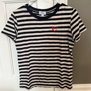 Evereve Stripe Heart Tee